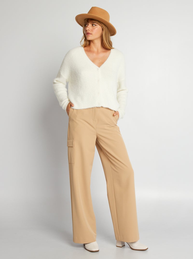 Vest van zacht tricot WIT - Kiabi
