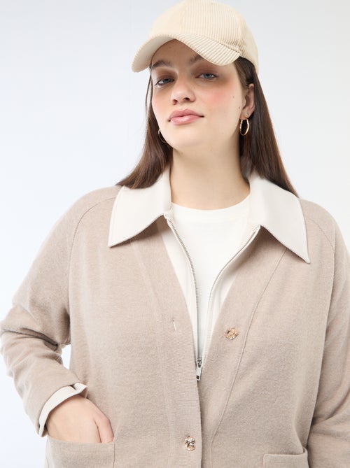 Vest van zachte teddy tricot - Kiabi