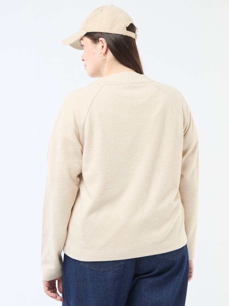 Vest van zachte tricot Biege - Kiabi