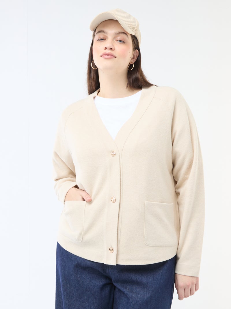 Vest van zachte tricot Biege - Kiabi