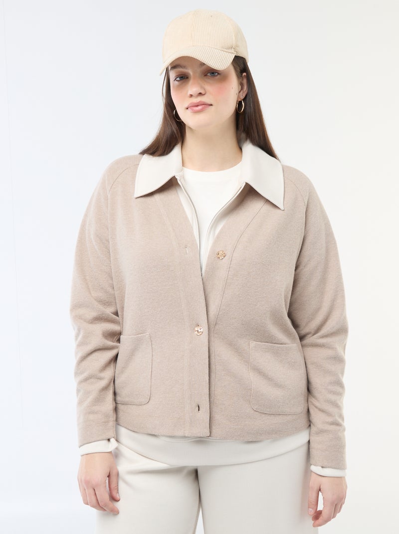 Vest van zachte tricot Bruin - Kiabi