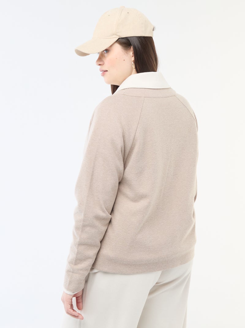 Vest van zachte tricot Bruin - Kiabi