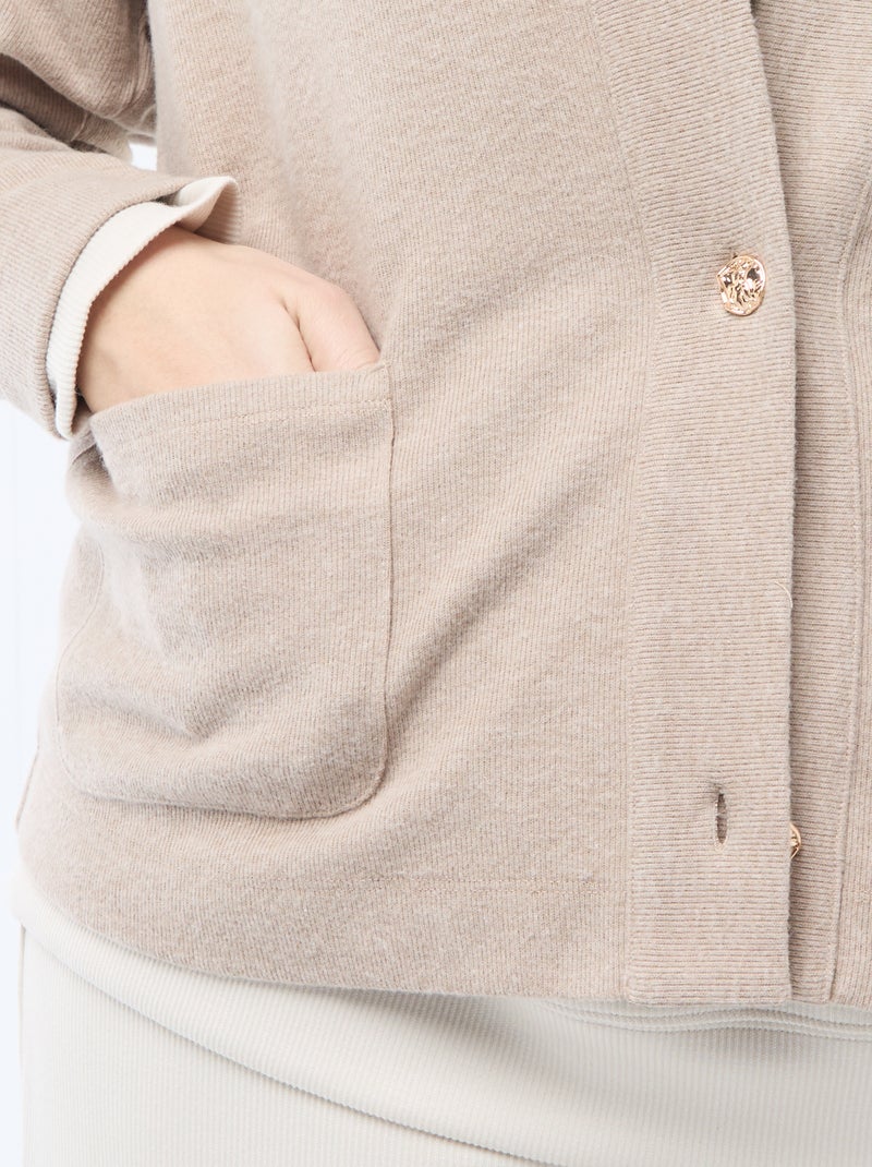Vest van zachte tricot Bruin - Kiabi
