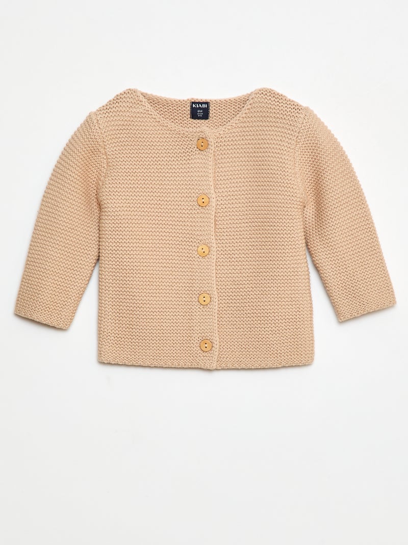 Vestje in eenvoudige ribbelsteek Biege - Kiabi