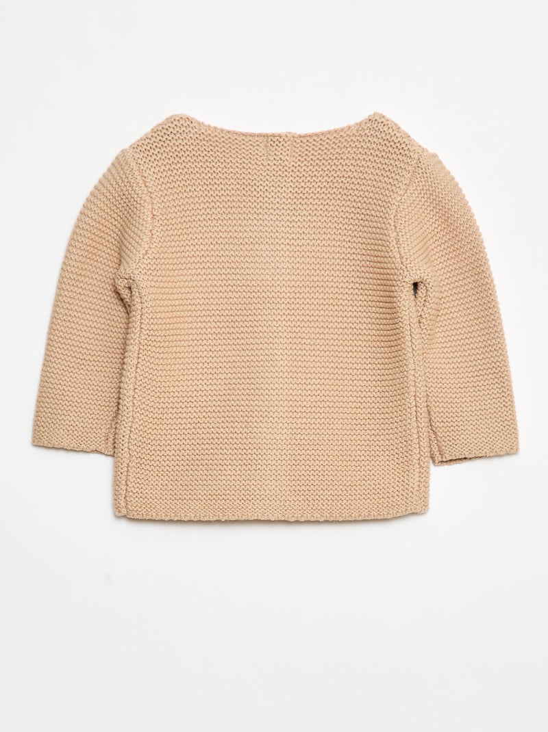 Vestje in eenvoudige ribbelsteek Biege - Kiabi