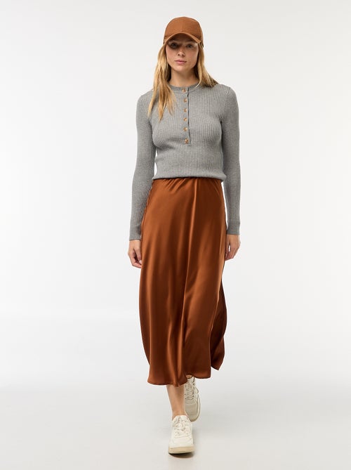 Vestje met lange mouw en ribbelpatroon - Kiabi