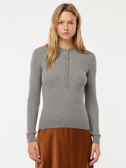 Vestje met lange mouw en ribbelpatroon - Kiabi