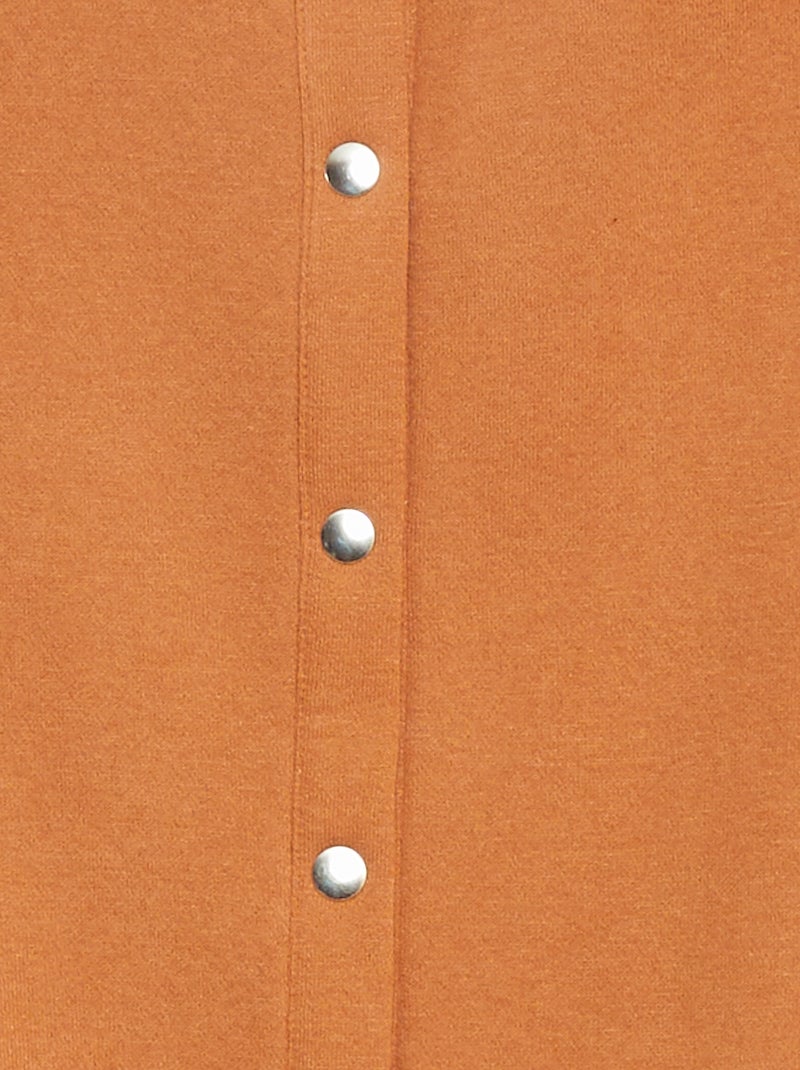 Vestje met lange mouwen en drukknoopsluiting Bruin - Kiabi