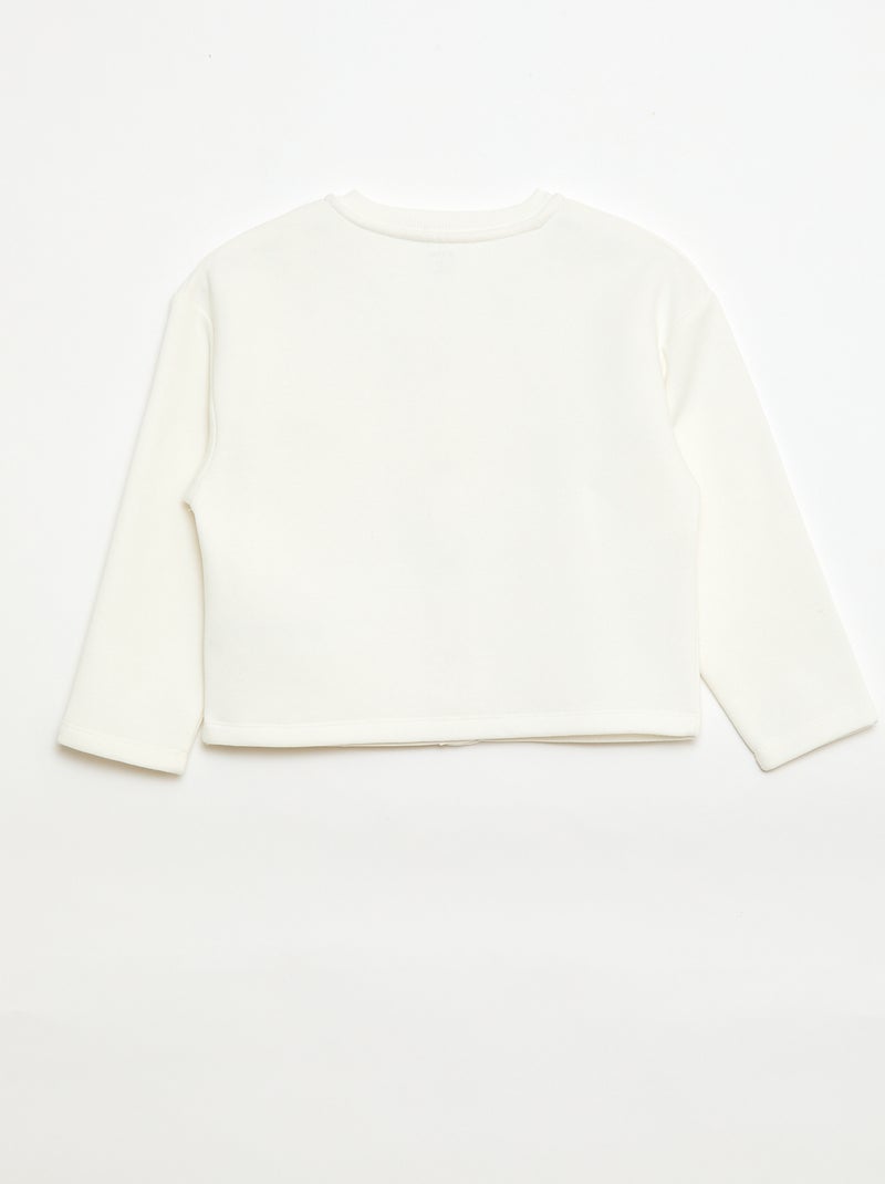 Vestje met lange mouwen en drukknoopsluiting Wit - Kiabi