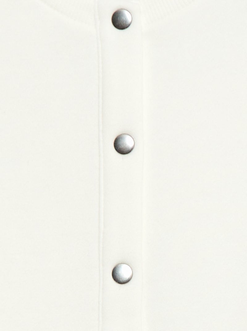 Vestje met lange mouwen en drukknoopsluiting Wit - Kiabi