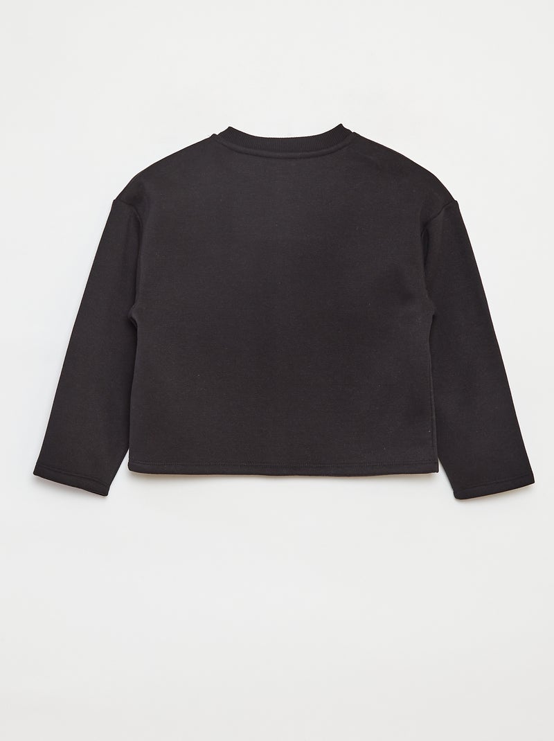 Vestje met lange mouwen en drukknoopsluiting zwart - Kiabi