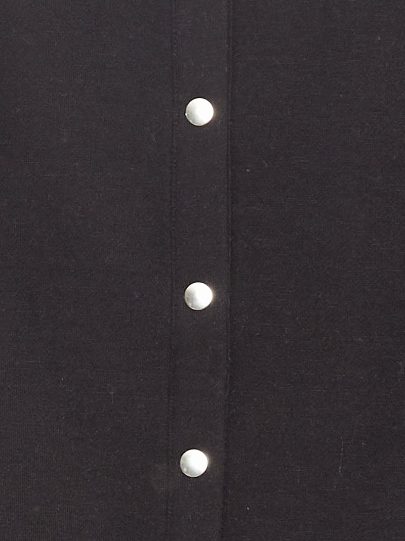 Vestje met lange mouwen en drukknoopsluiting zwart - Kiabi