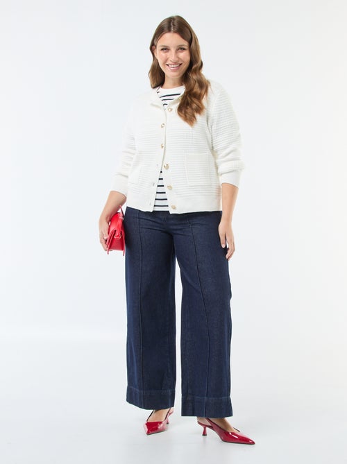 Vestje met wafeltextuur en goudkleurige knopen - Kiabi