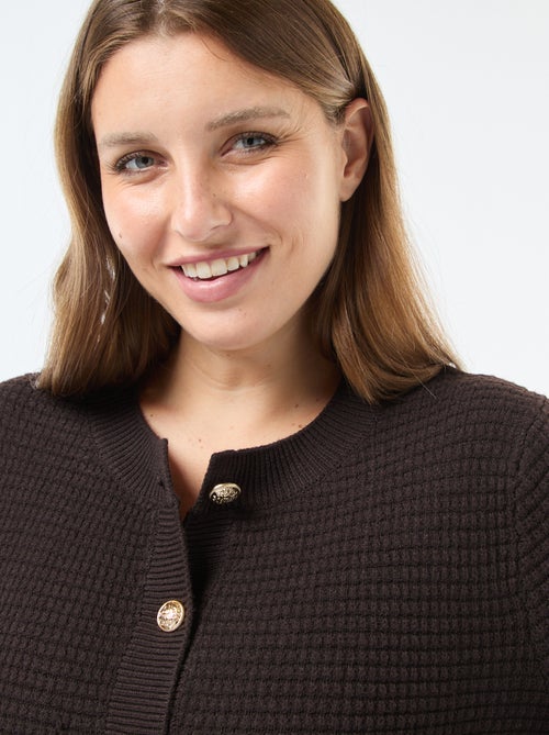 Vestje met wafeltextuur en goudkleurige knopen - Kiabi