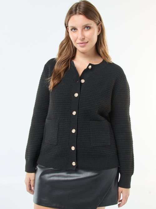 Vestje met wafeltextuur en goudkleurige knopen - Kiabi