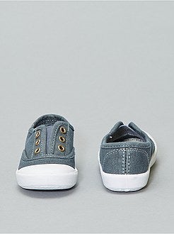 Veterloze sneakers van gewassen stof - Kiabi