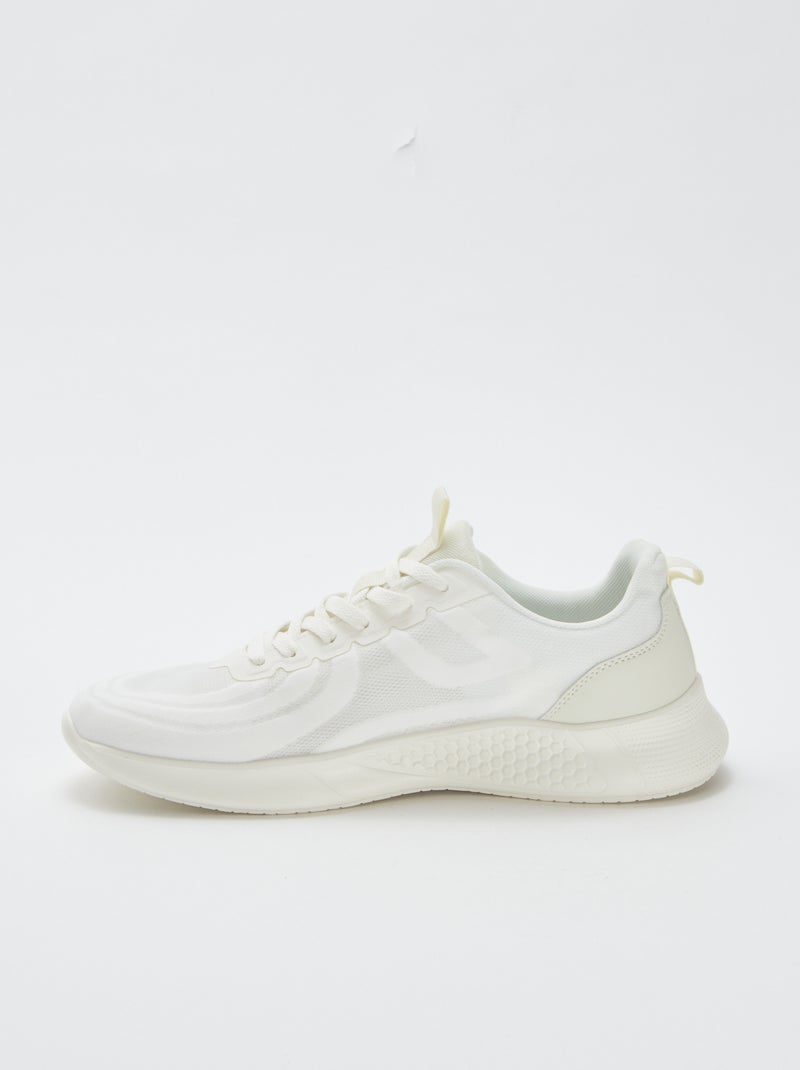 Vetersneakers van mesh - hardloopmodel Grijs - Kiabi