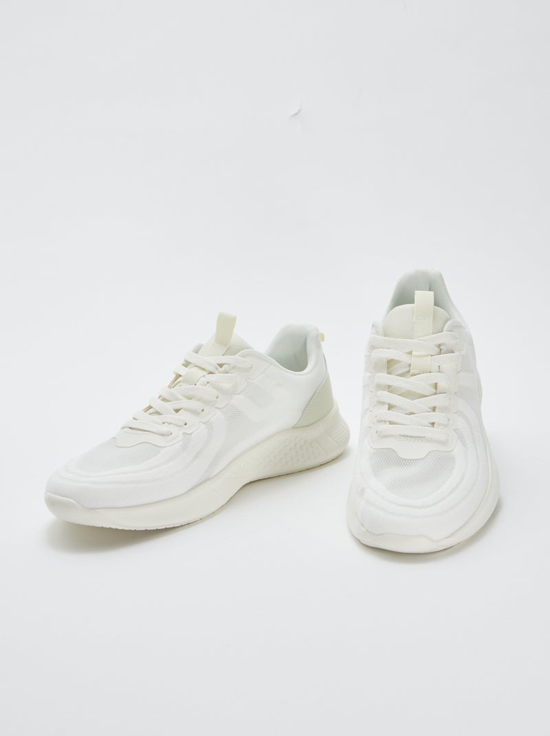 Vetersneakers van mesh - hardloopmodel Grijs - Kiabi