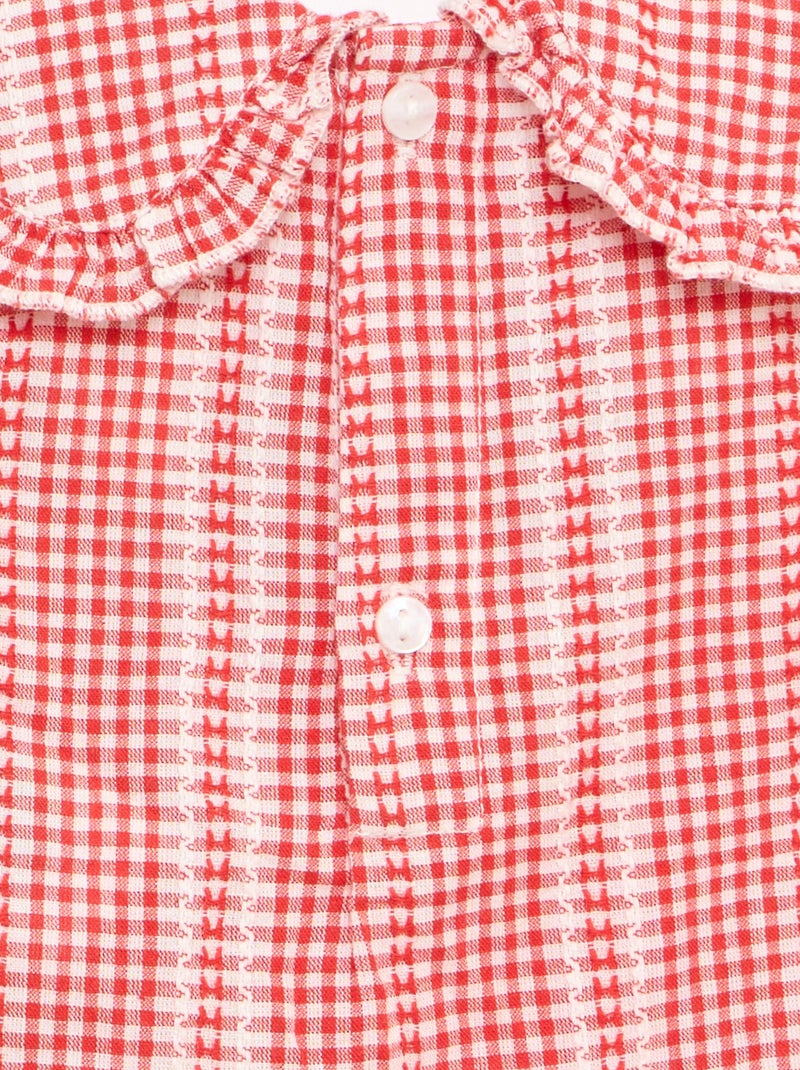 Vichy 2-delige set: blouse en broek Rood - Kiabi