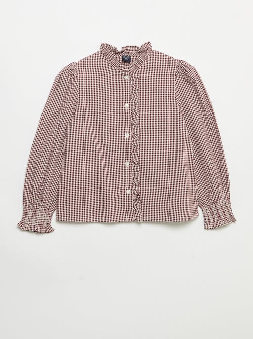 Vichy blouse met ruches - Kiabi Vichy blouse met ruches - Kiabi