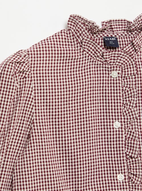 Vichy blouse met ruches - Kiabi Vichy blouse met ruches - Kiabi