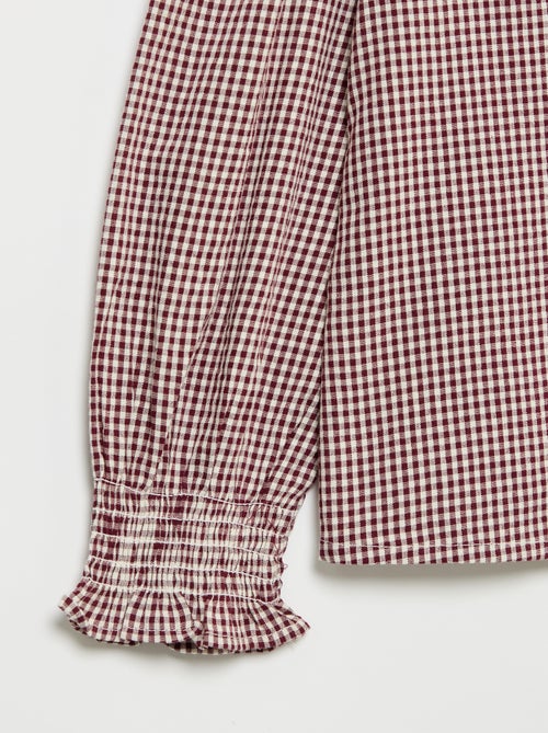 Vichy blouse met ruches - Kiabi