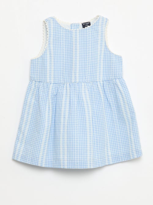 Vichyjurk van katoenen gaas - Kiabi