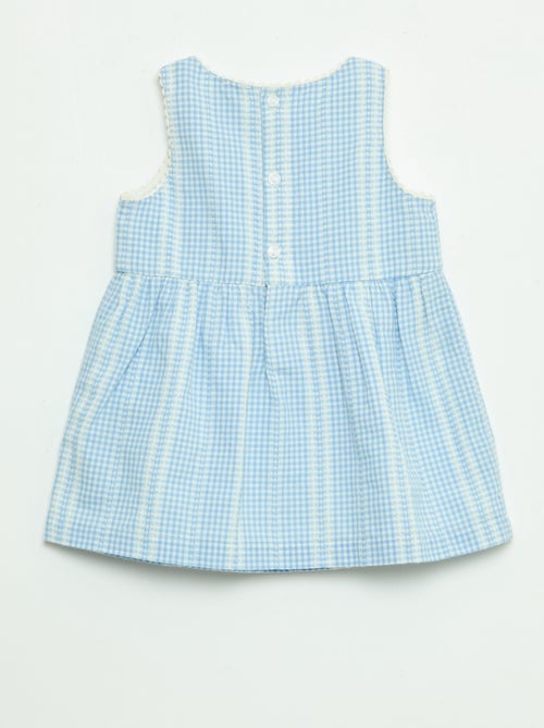 Vichyjurk van katoenen gaas - Kiabi