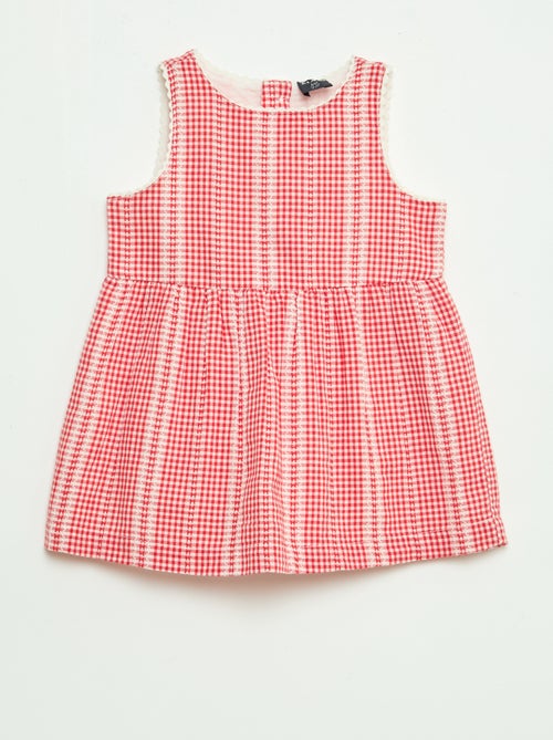 Vichyjurk van katoenen gaas - Kiabi