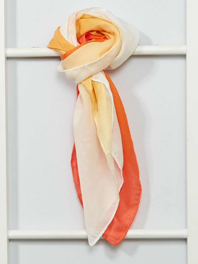 Vierkante foulard met tie and dye-print meerkleurig - Kiabi