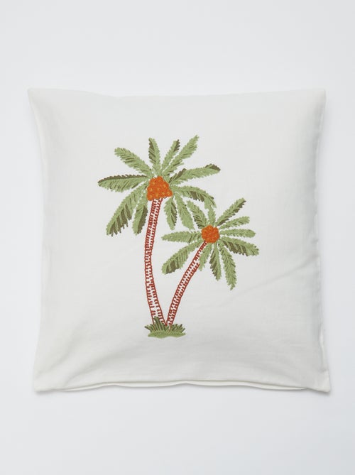 Vierkante kussenhoes met geborduurde palmboompjes (50x50 cm) - Kiabi Home - Kiabi