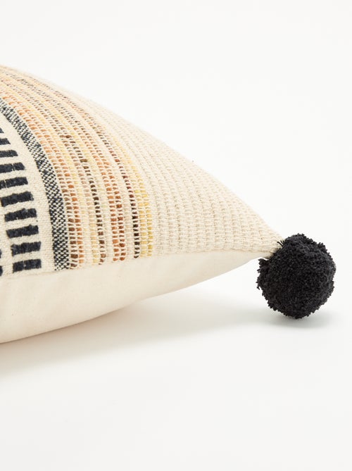 Vierkante kussenhoes met pompons - Kiabi Vierkante kussenhoes met pompons - Kiabi