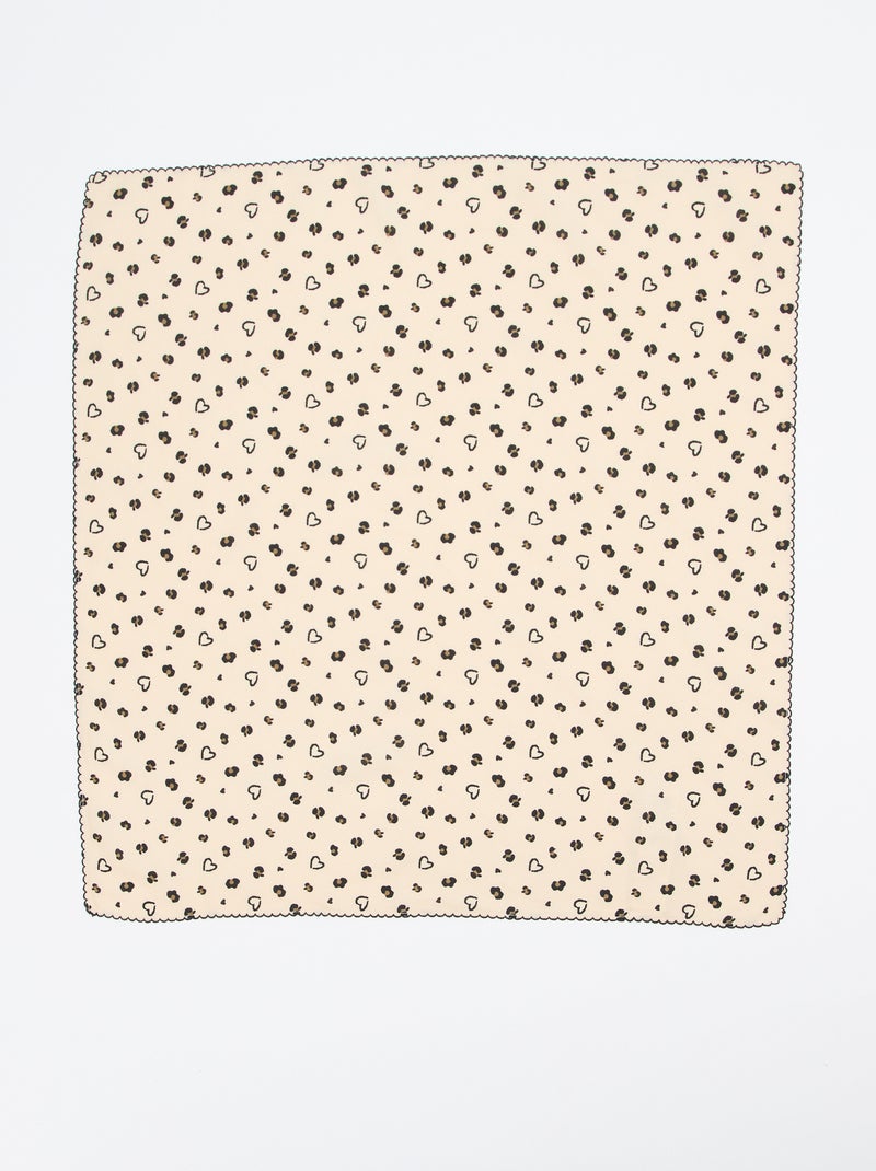 Vierkante sjaal met print Bruin - Kiabi