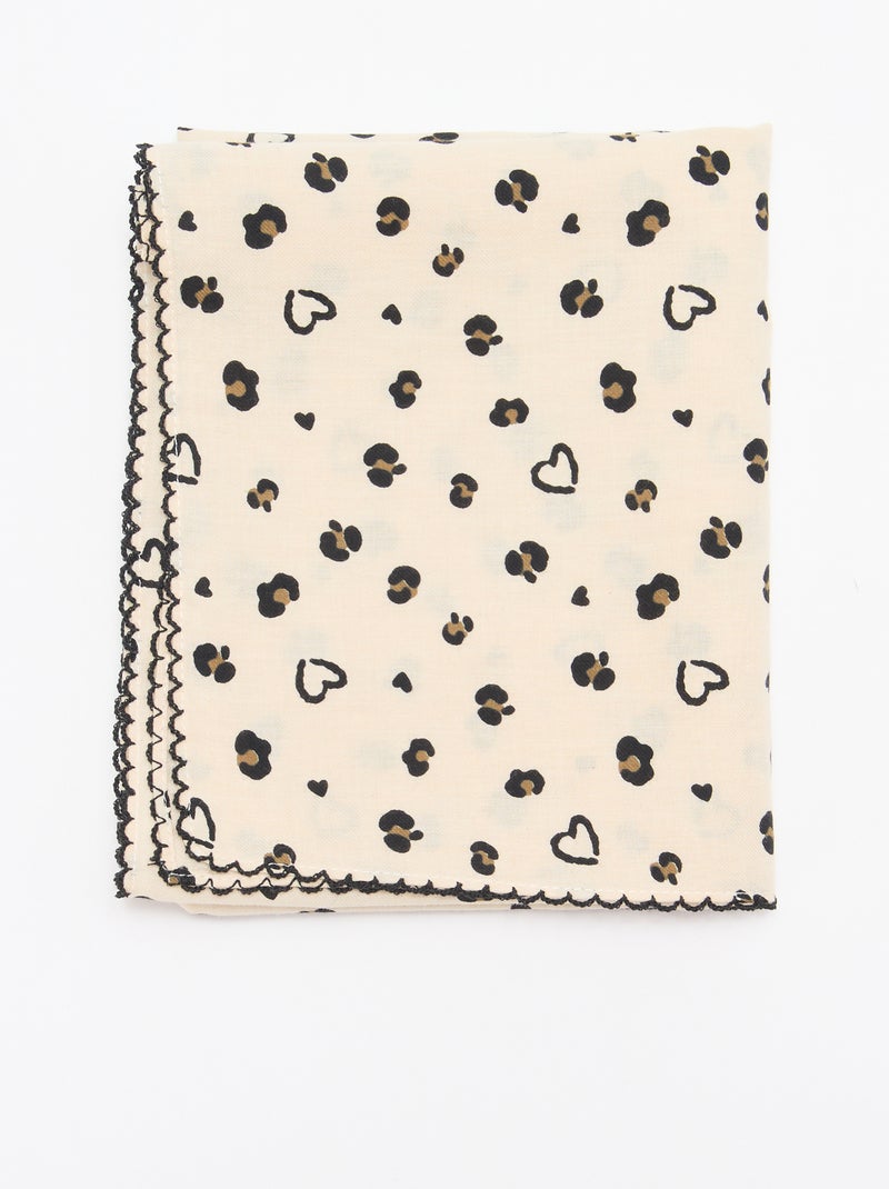 Vierkante sjaal met print Bruin - Kiabi