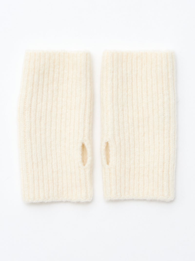 Vingerloze handschoenen Wit - Kiabi