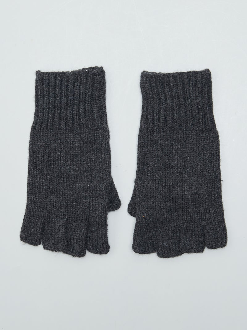 Vingerloze handschoenen ZWART - Kiabi