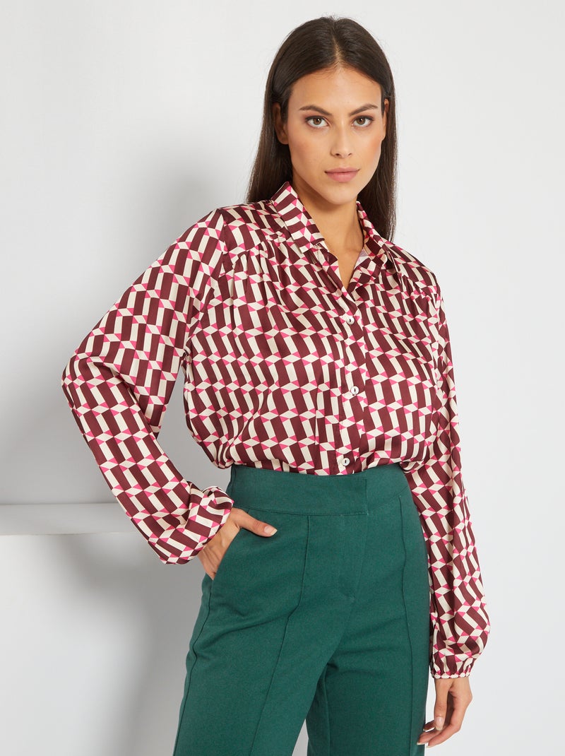 Vintage satijnen blouse ROSE - Kiabi