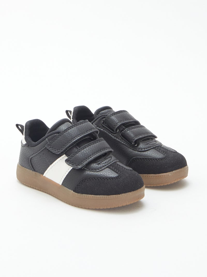 Vintage sneakers met klittenband Zwart - Kiabi