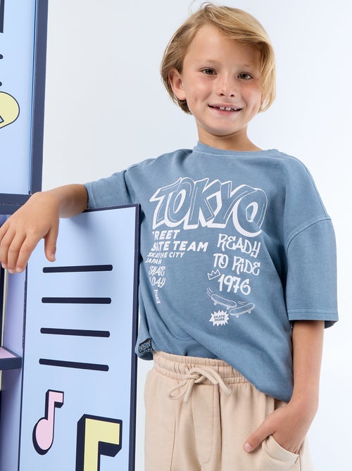 Vintage T-shirt met korte mouwen en skateprint - Kiabi
