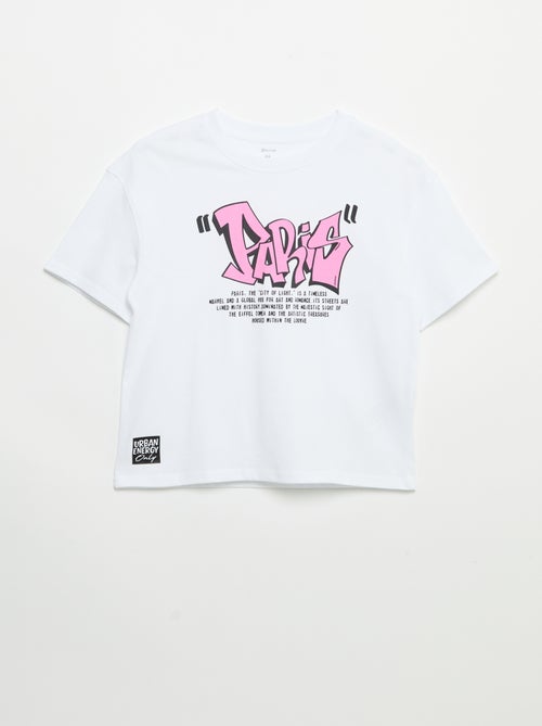 Vintage T-shirt met korte mouwen en skateprint - Kiabi