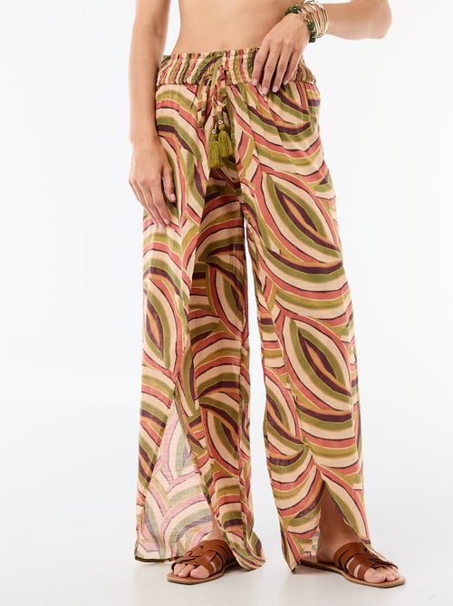 Viscose strandbroek met print - Kiabi