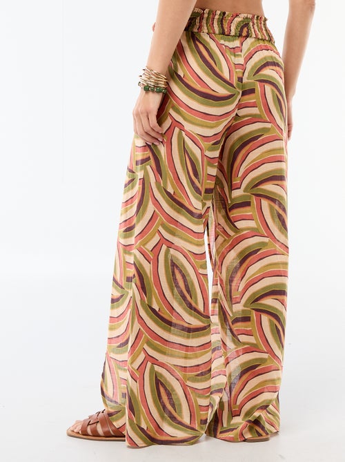 Viscose strandbroek met print - Kiabi