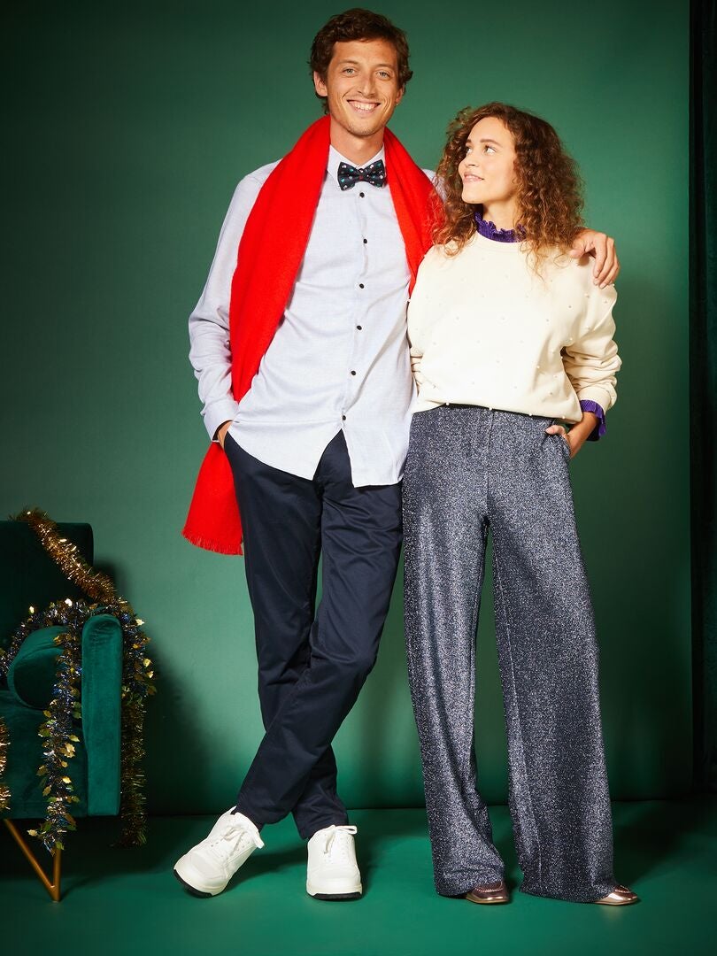 Vlinderdas met kerstmotief - BLAUW - - 8.00