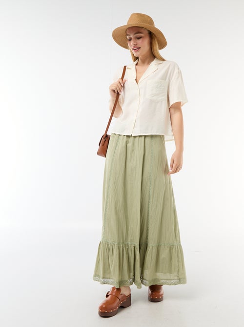 Vloeiende blouse met korte mouwen - Kiabi