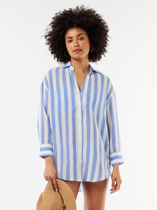 Vloeiende strandblouse met print - Kiabi