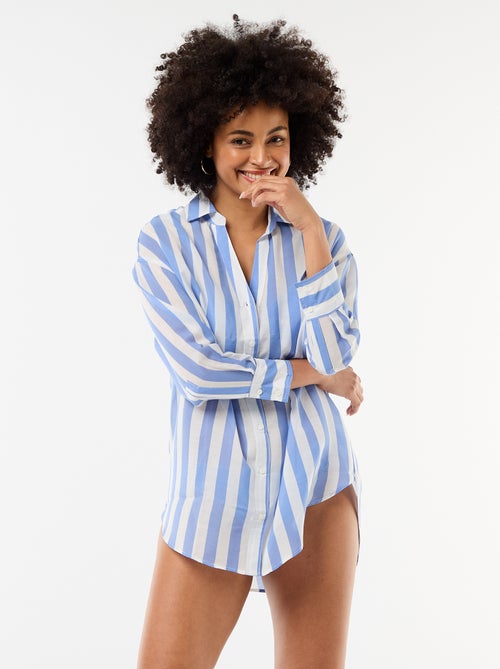 Vloeiende strandblouse met print - Kiabi