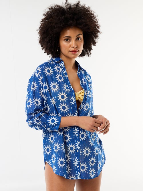 Vloeiende strandblouse met print - Kiabi