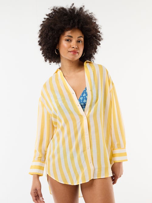 Vloeiende strandblouse met print - Kiabi
