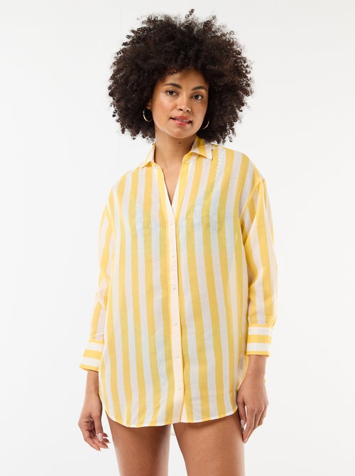 Vloeiende strandblouse met print - Kiabi