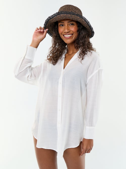 Vloeiende strandblouse met print - Kiabi